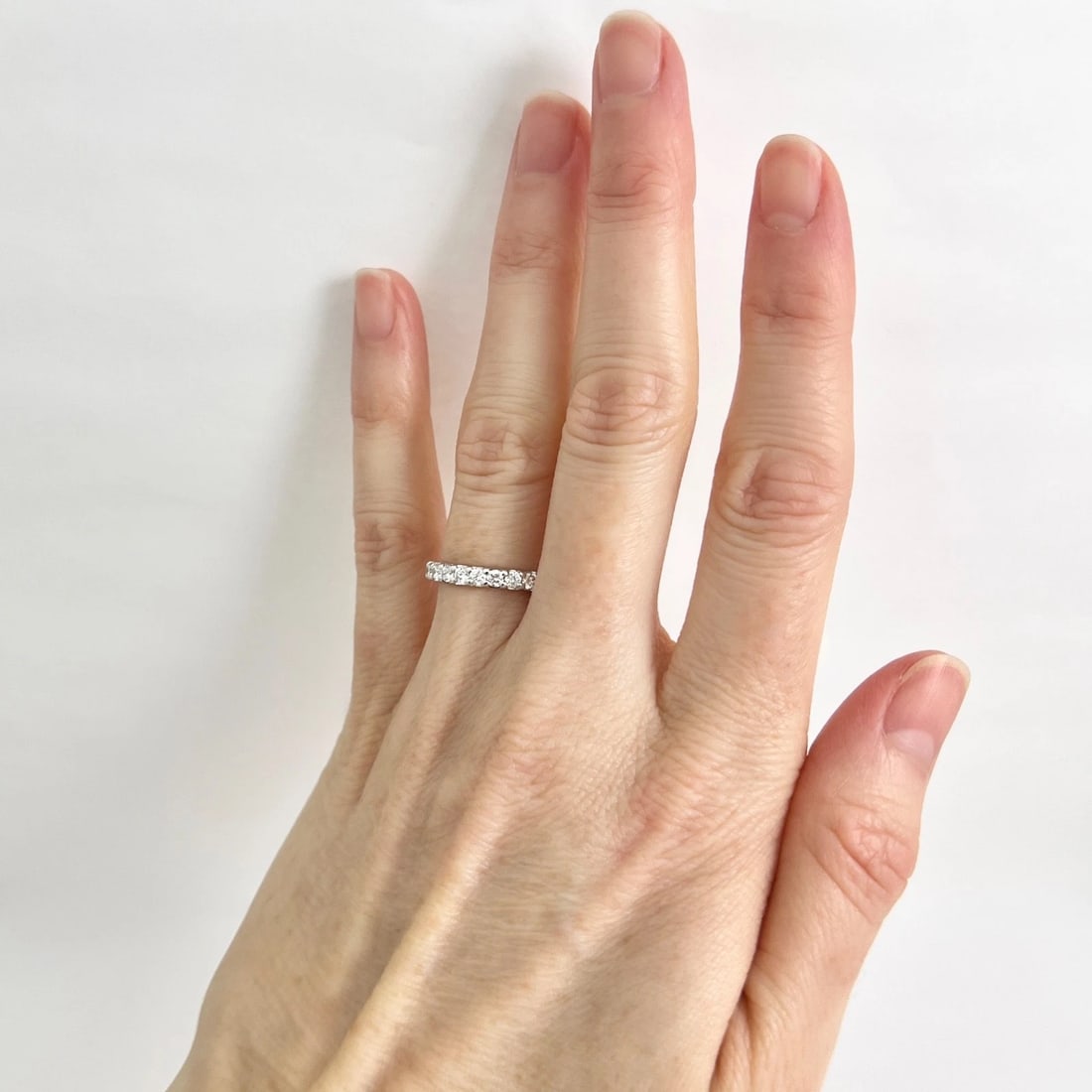 Lab-Created Diamond Eternity Ring Wedding Band 14K White Gold, Size 5.75 - 2