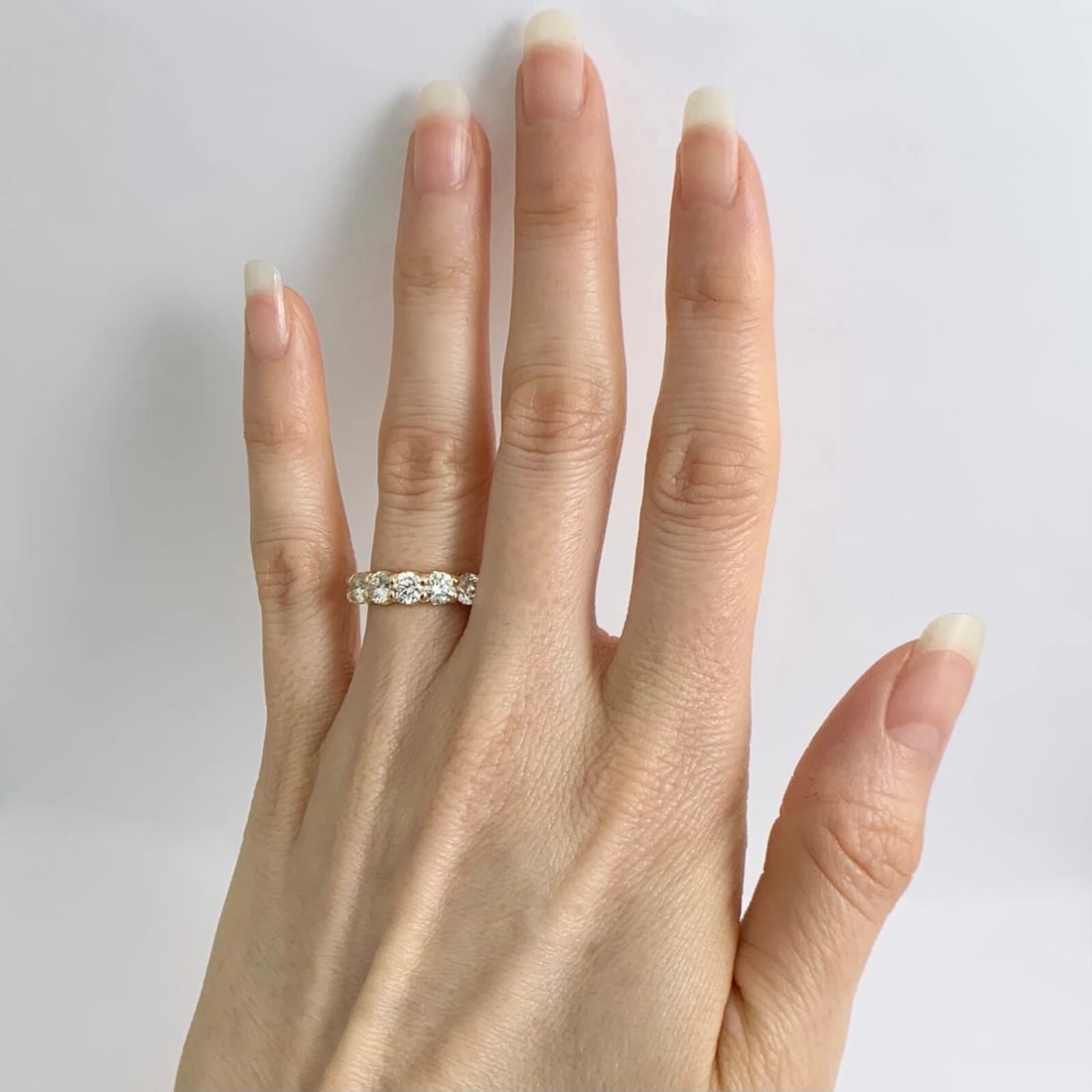 Round Diamond Eternity Ring Wedding Band 14K Yellow Gold, Size 6, 4.03 CTW - 3