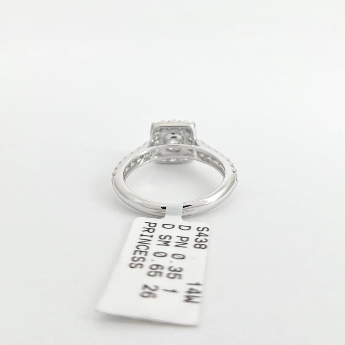 Square Halo Princess Diamond Engagement Ring 14K White Gold, 1.00 CTW, 3.03 Gram - 8