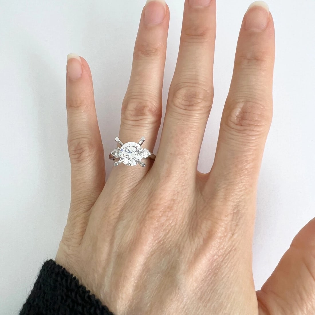 Heart Diamond Engagement Ring Setting Mounting 14K White Gold .33 CTW - 4