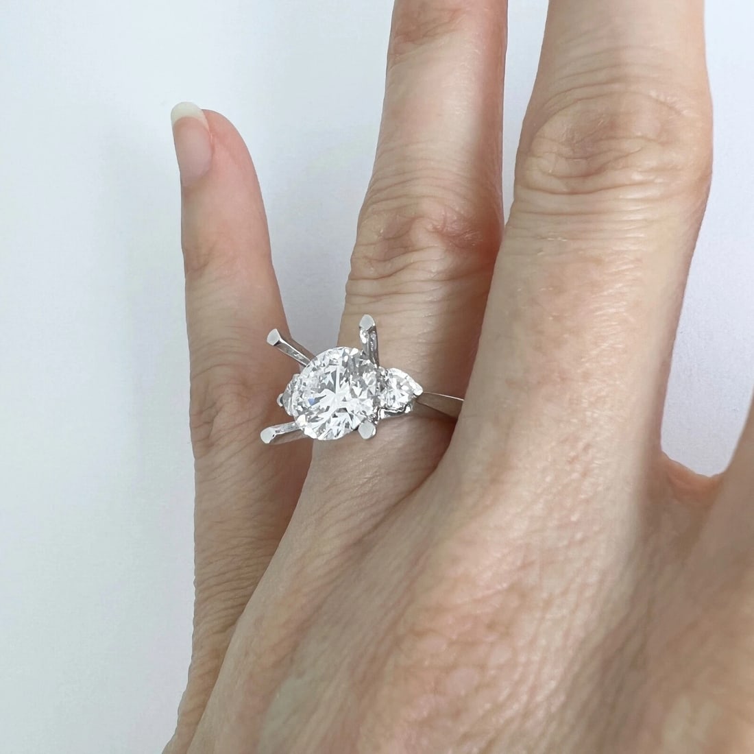 Heart Diamond Engagement Ring Setting Mounting 14K White Gold .33 CTW - 5