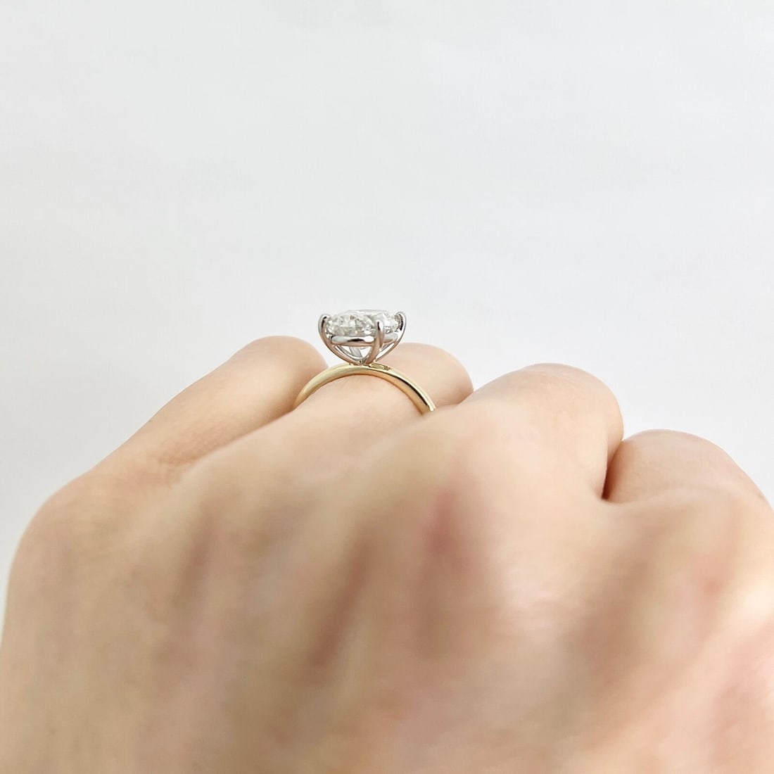 Oval Diamond Solitaire Engagement Ring 14K Yellow Gold, 2.63 CT - 5