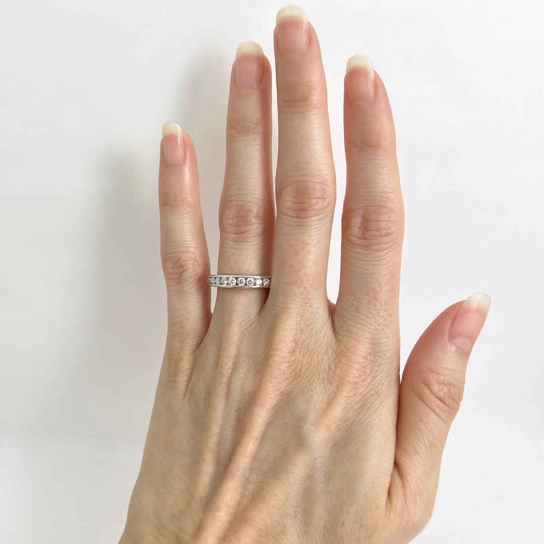 Round Diamond Channel-Set Wedding Band Anniversary Ring 14K White Gold .45 CTW - 2