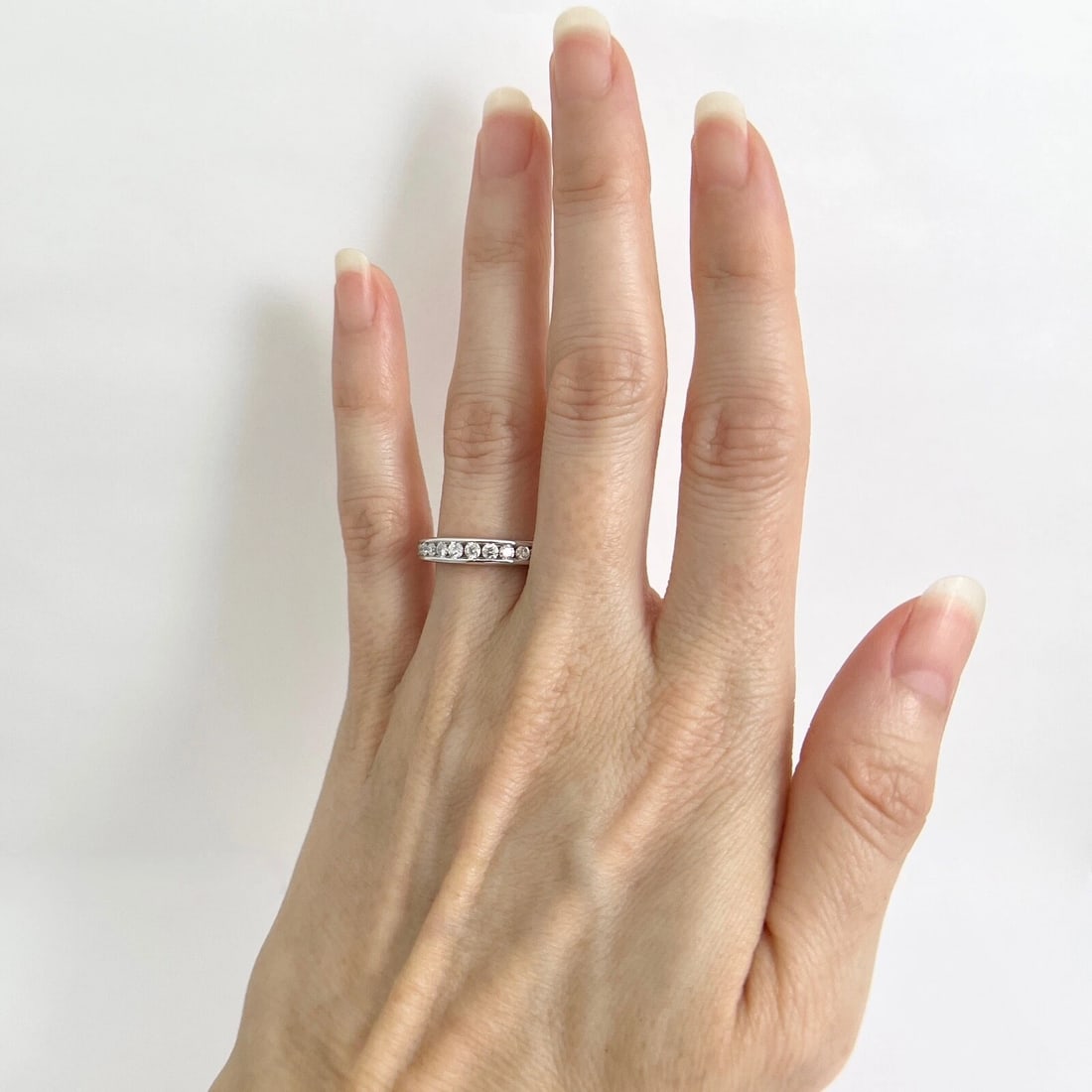 Round Diamond Channel-Set Wedding Band Anniversary Ring 14K White Gold .45 CTW - 3