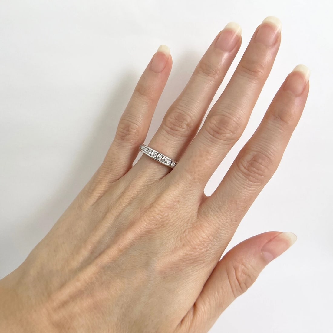 Round Diamond Channel-Set Wedding Band Anniversary Ring 14K White Gold .45 CTW - 4