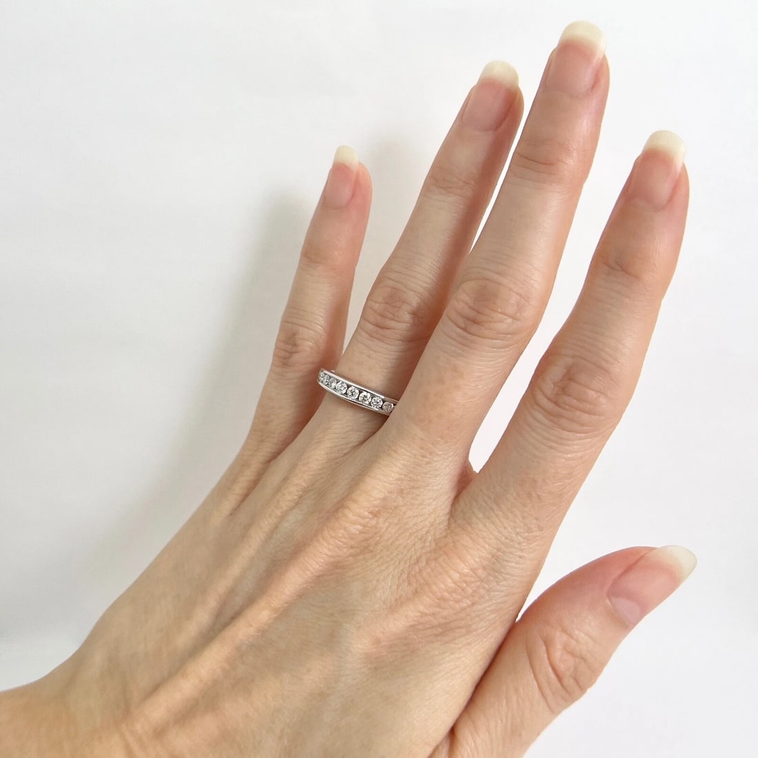 Round Diamond Channel-Set Wedding Band Anniversary Ring 14K White Gold .45 CTW - 5