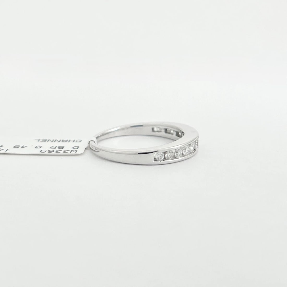 Round Diamond Channel-Set Wedding Band Anniversary Ring 14K White Gold .45 CTW - 7