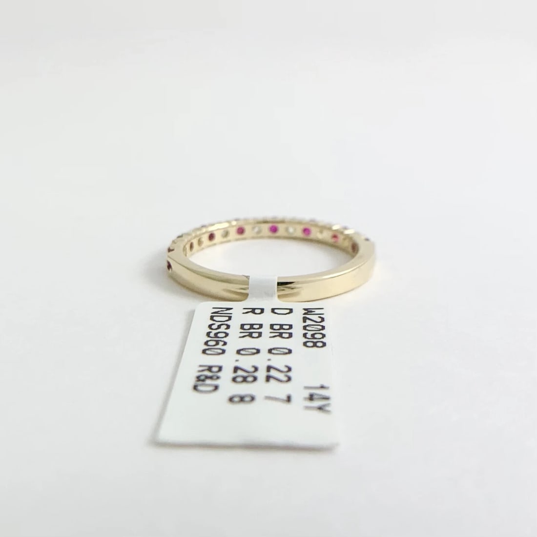 Ruby Diamond Ring Gemstone Wedding Band 14K Yellow Gold, .50 CTW - 9