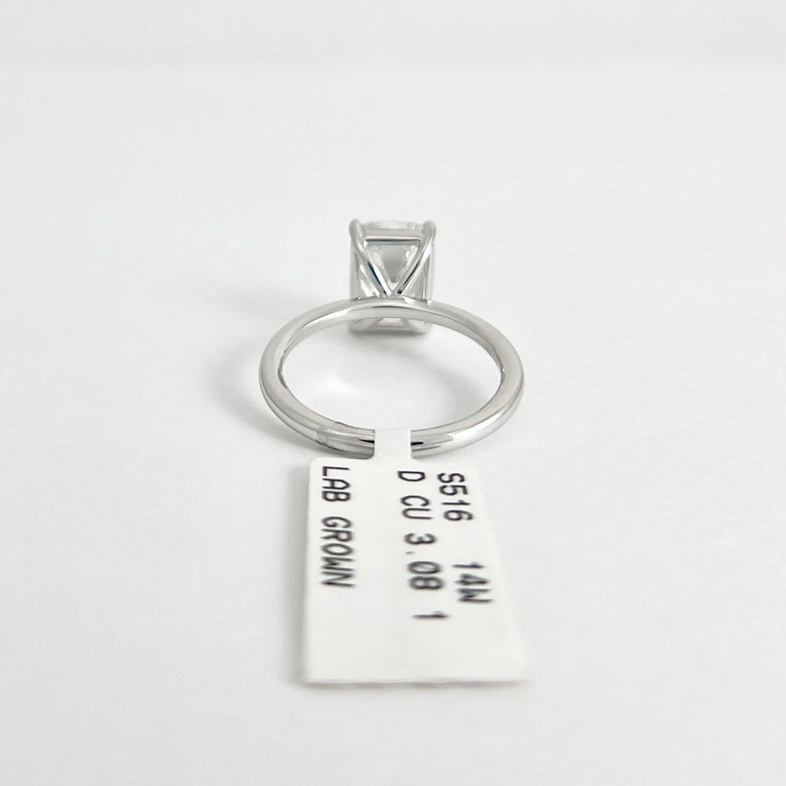 Elongate Old Mine Lab-Created Diamond Engagement Ring 14K White Gold, 3.08 CT - 7