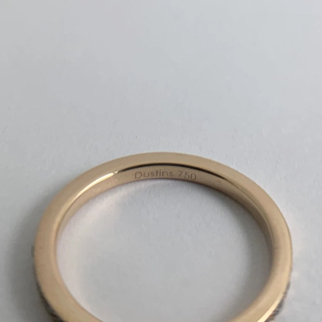 Thin Pave Diamond Wedding Band Ring 18K Pink Rose Gold .27 CTW - 8