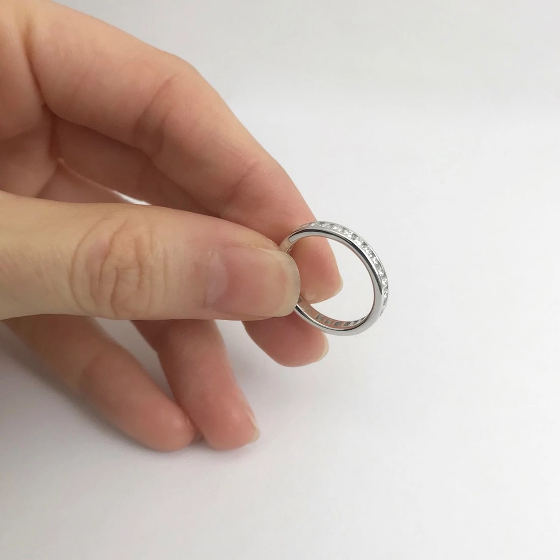 Round Diamond Channel-Set Eternity Wedding Band Ring 14K White Gold, .65 CTW - 2