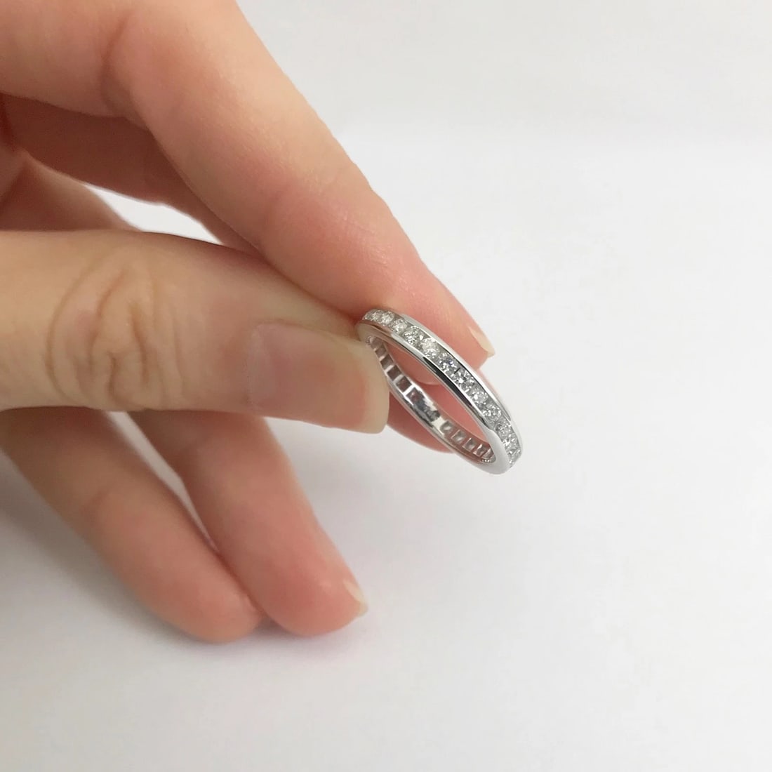 Round Diamond Channel-Set Eternity Wedding Band Ring 14K White Gold, .65 CTW - 3