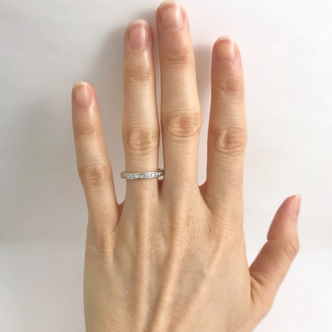 Round Diamond Channel-Set Eternity Wedding Band Ring 14K White Gold, .65 CTW - 4