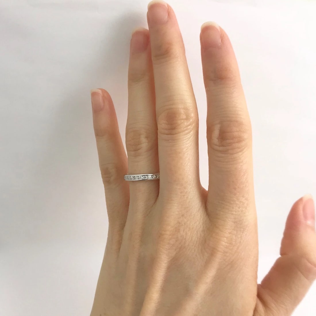 Round Diamond Channel-Set Eternity Wedding Band Ring 14K White Gold, .65 CTW - 5