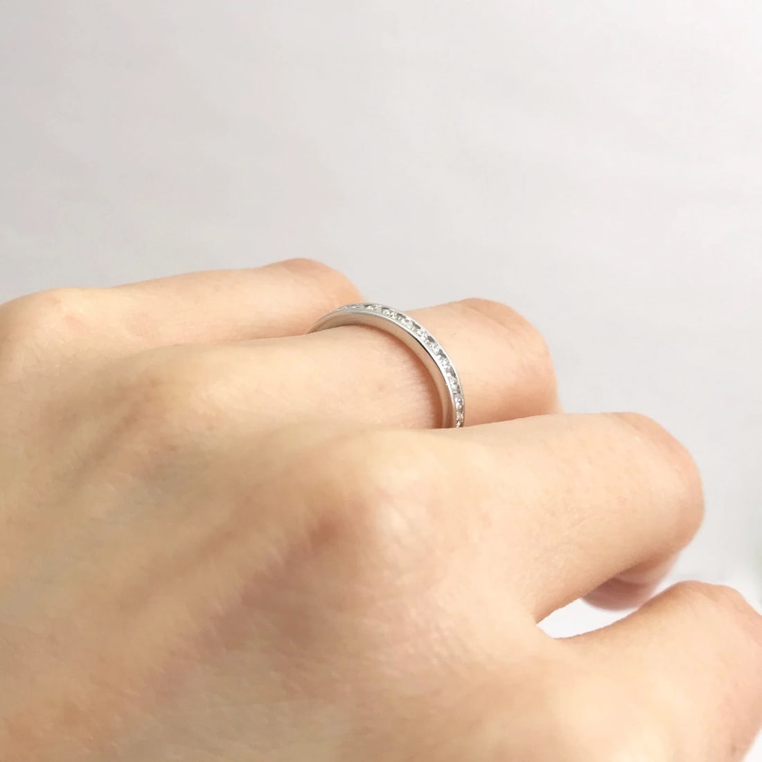 Round Diamond Channel-Set Eternity Wedding Band Ring 14K White Gold, .65 CTW - 8