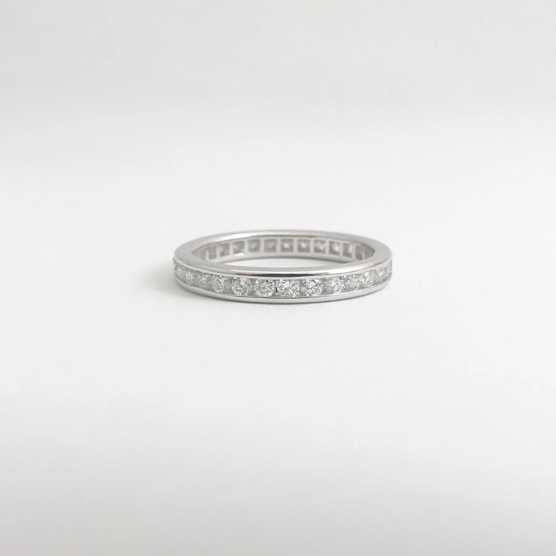 Round Diamond Channel-Set Eternity Wedding Band Ring 14K White Gold, .65 CTW - 9