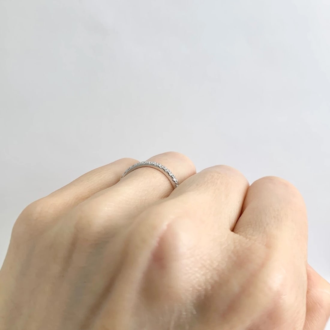 Round Diamond Eternity Ring Wedding Band 14K White Gold, Size 5.75, .68 CTW - 5