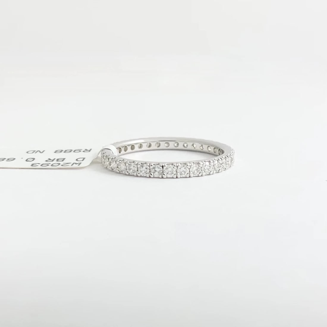 Round Diamond Eternity Ring Wedding Band 14K White Gold, Size 5.75, .68 CTW - 7