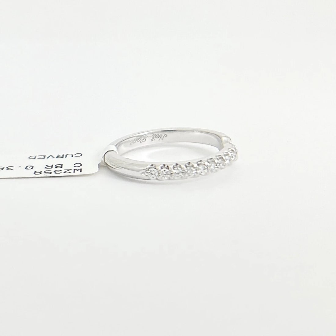 Neil Lane Curved Diamond Wedding Band Ring 14K White Gold, .36 CTW - 6