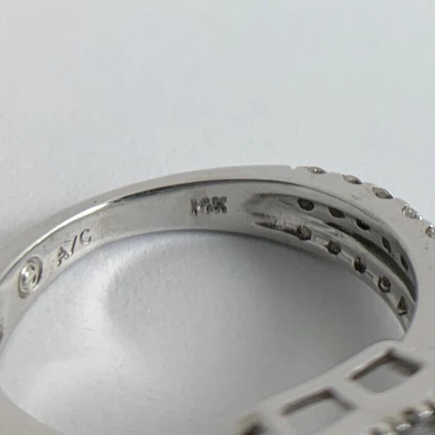 Square Halo Split Shank Diamond Engagement Ring Setting Mounting 14K White Gold - 12