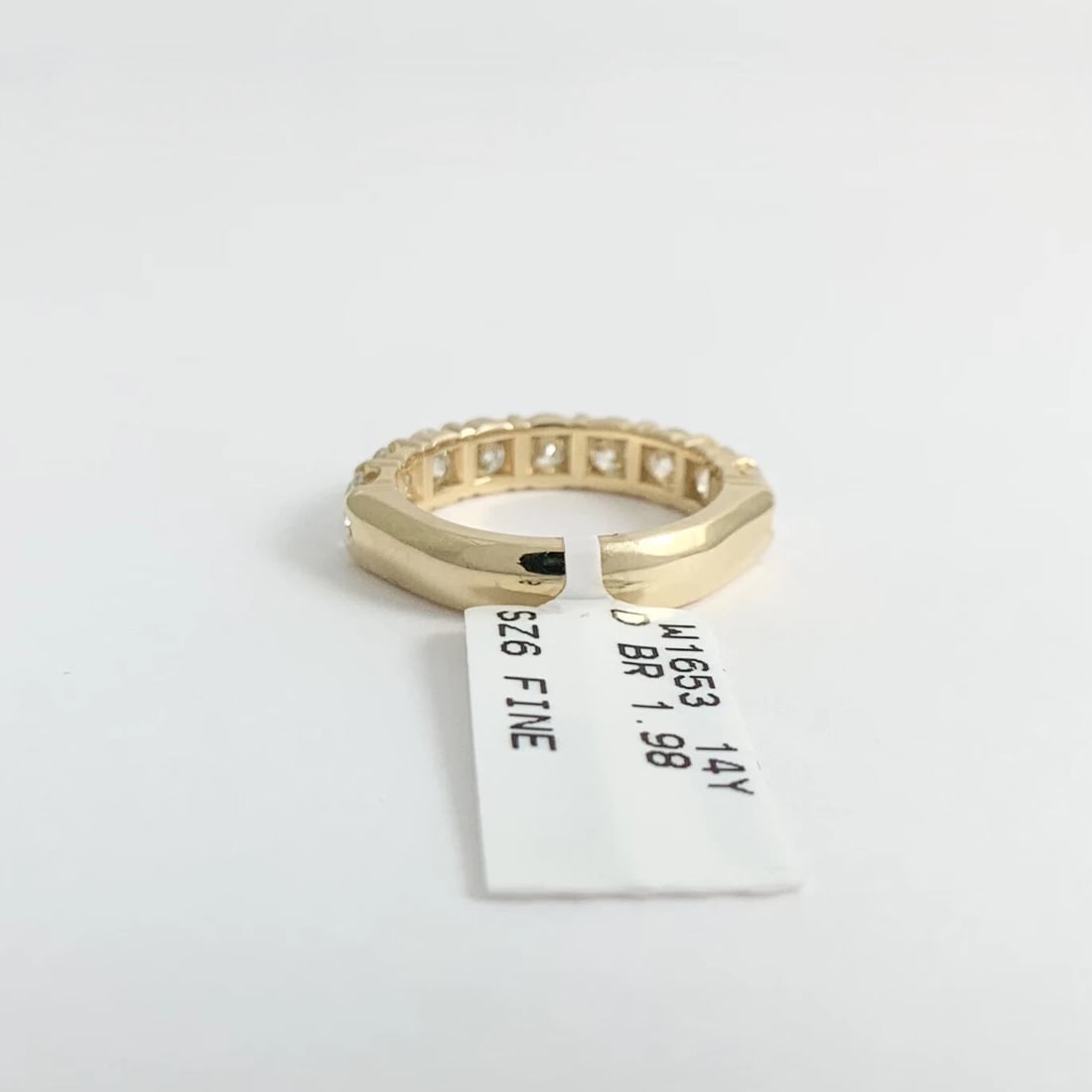 9-Stone Round Diamond Wedding Band Ring 14K Yellow Gold 1.98 CTW, 4.2 mm - 7