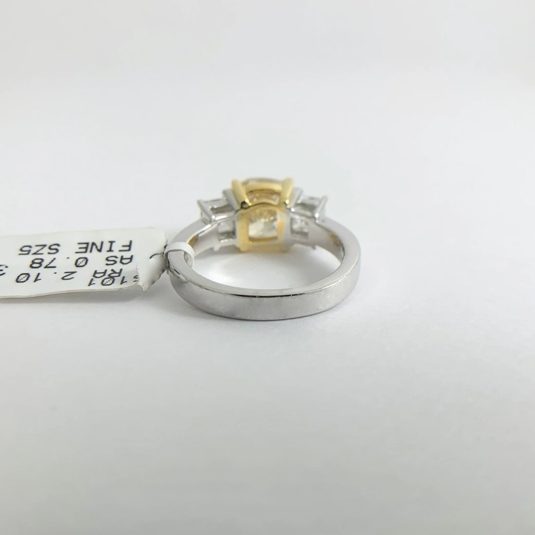 3-Stone Radiant Asscher Light Yellow Diamond Engagement Ring Platinum 2.88 CTW - 10