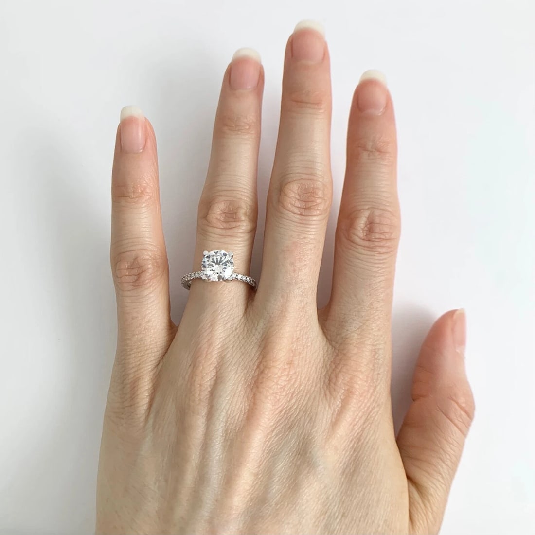 4-Prong Thin Diamond Engagement Ring Setting Mounting 14K White Gold, .30 CTW - 5