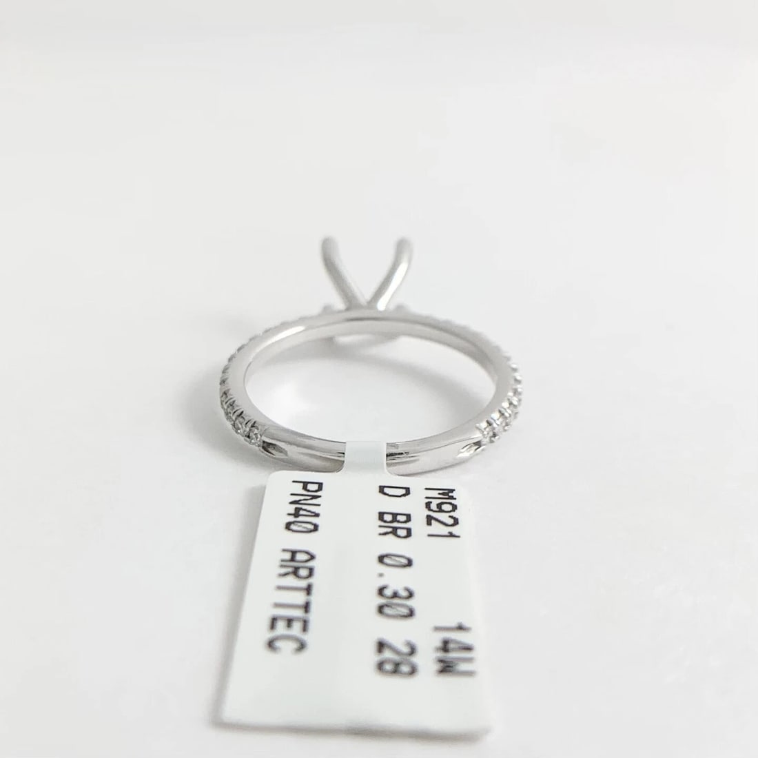 4-Prong Thin Diamond Engagement Ring Setting Mounting 14K White Gold, .30 CTW - 8