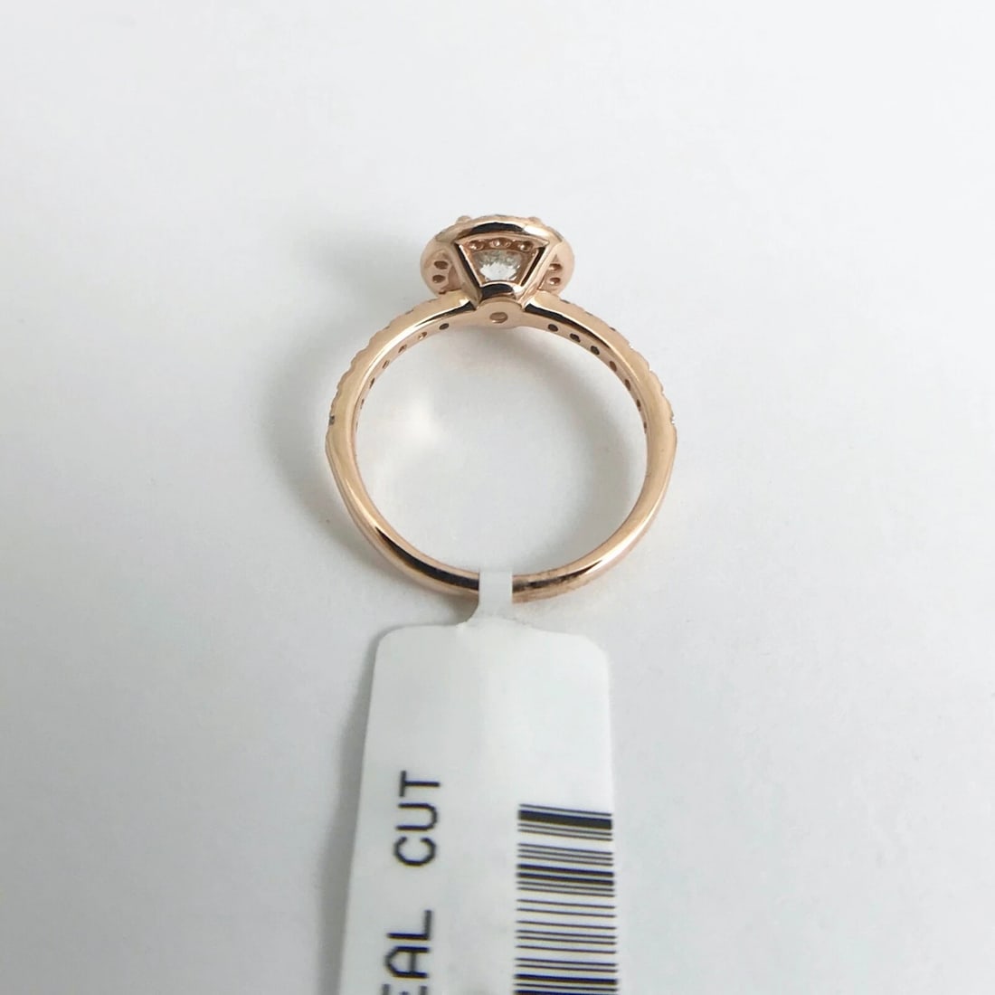 EGL Round Halo Diamond Engagement Ring 14K Pink Rose Gold 1.22 CTW, 2.23 Grams - 8