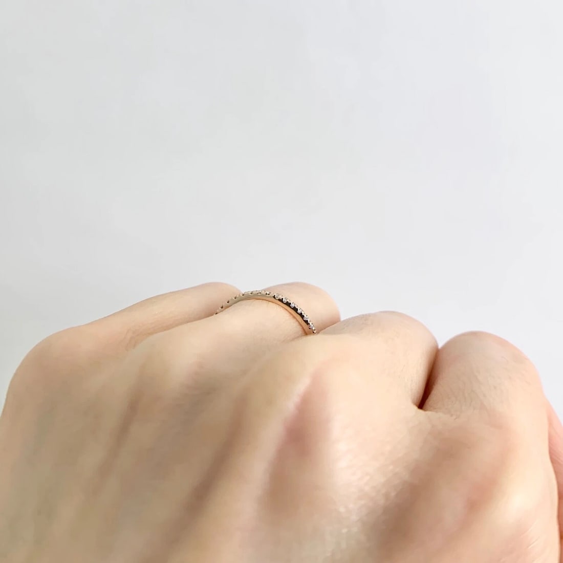 Thin Round Diamond Wedding Band Ring 14K Pink Rose Gold .25 CTW - 5