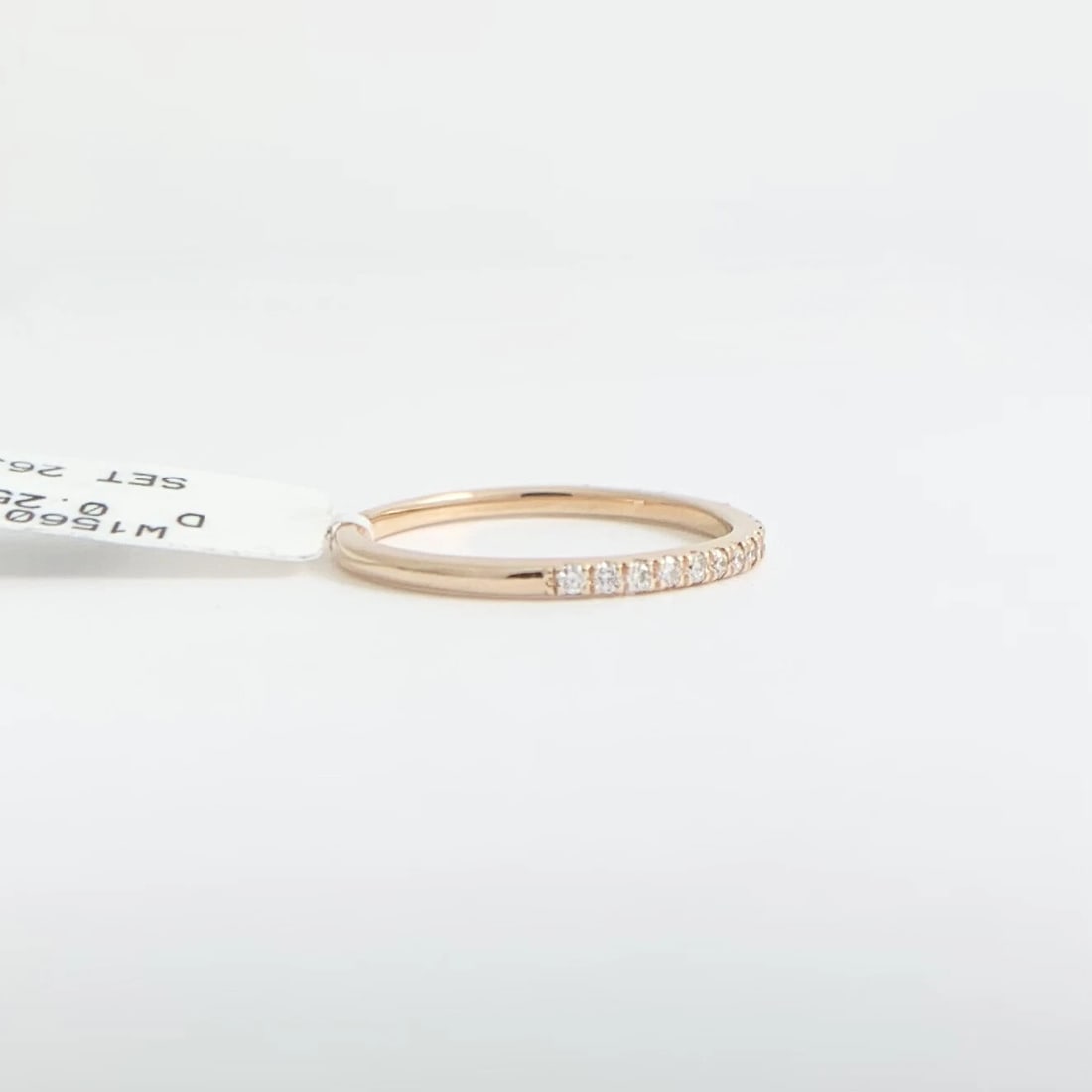 Thin Round Diamond Wedding Band Ring 14K Pink Rose Gold .25 CTW - 7