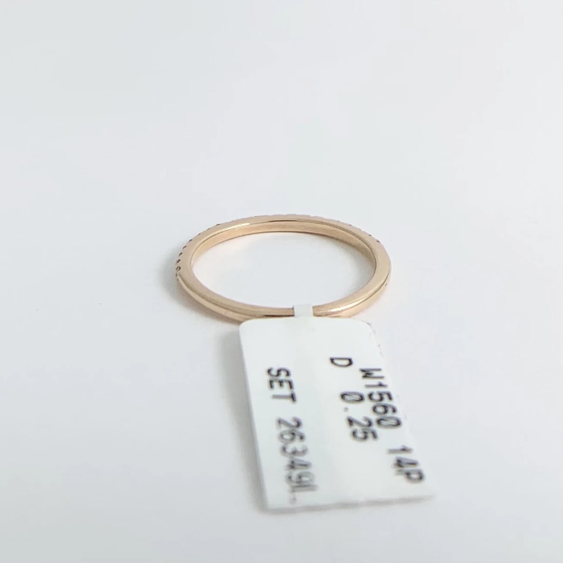 Thin Round Diamond Wedding Band Ring 14K Pink Rose Gold .25 CTW - 8