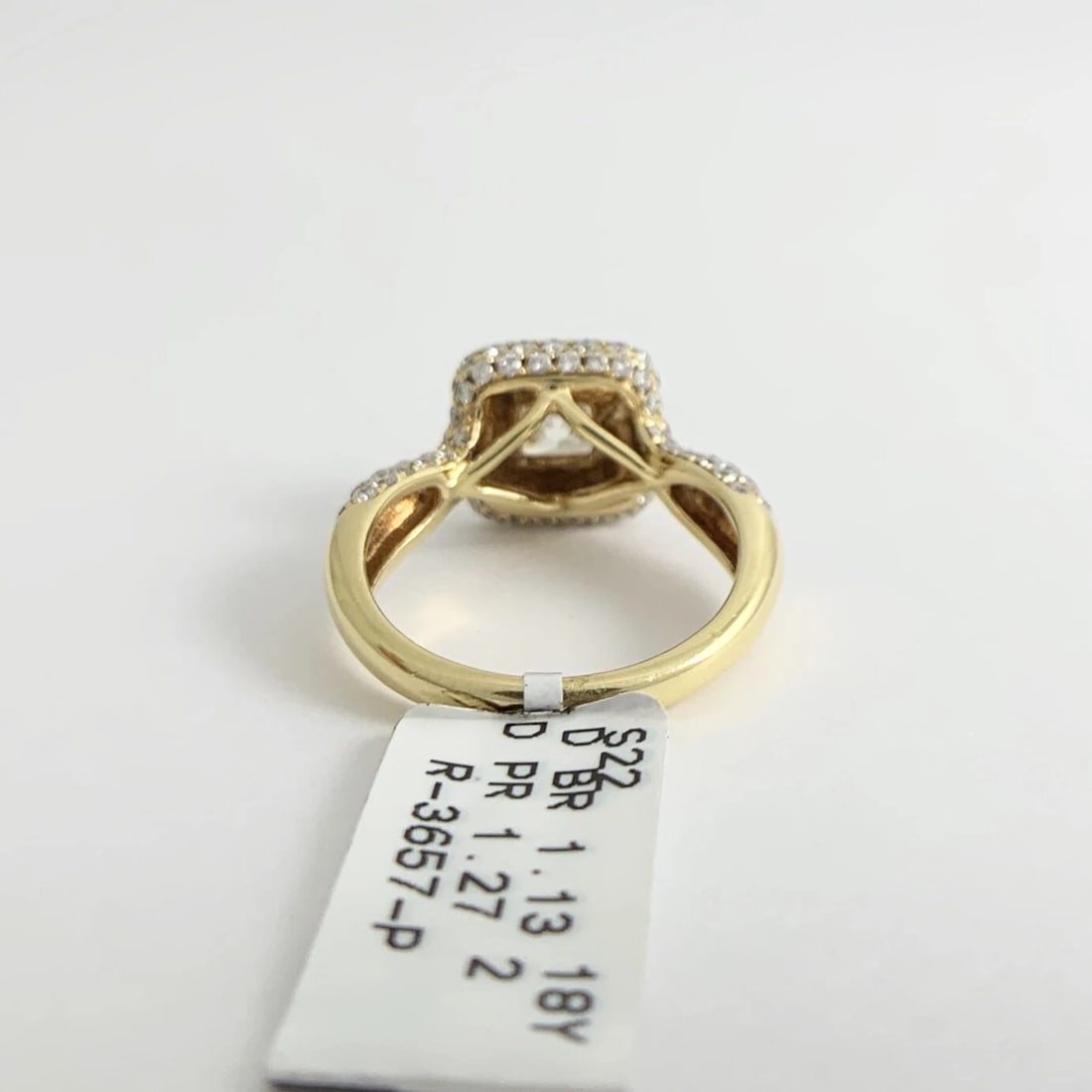 Princess Diamond Pave Halo Engagement Ring 18K Yellow Gold 2.41 CTW - 8