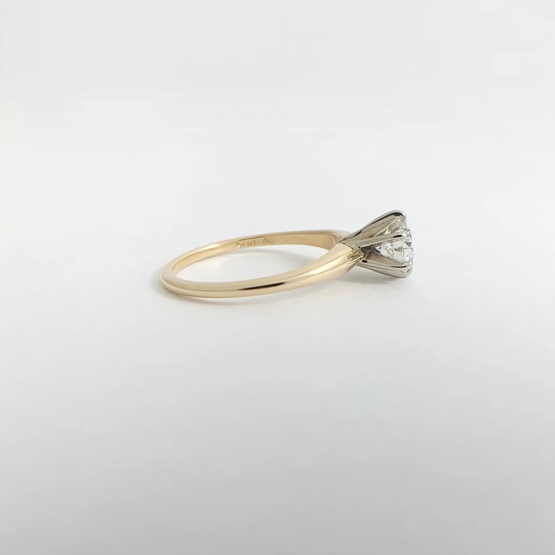 Round Solitaire 6-Prong Diamond Engagement Ring 14K Yellow Gold .80 CT - 8