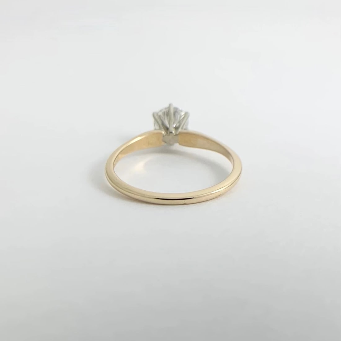 Round Solitaire 6-Prong Diamond Engagement Ring 14K Yellow Gold .80 CT - 9