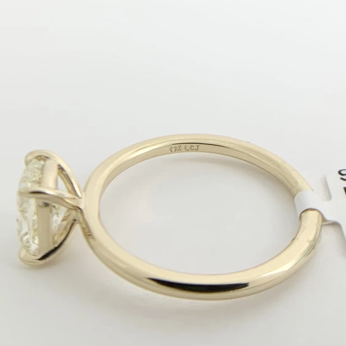 Light Yellow Cushion Solitaire Diamond Engagement Ring 14K Yellow Gold, 1.40 CT - 10