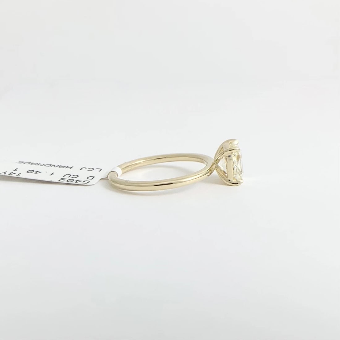 Light Yellow Cushion Solitaire Diamond Engagement Ring 14K Yellow Gold, 1.40 CT - 8