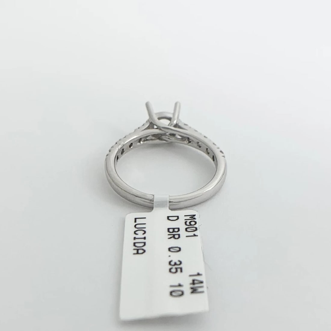 Lucida Round Diamond Engagement Ring Setting Mounting 14K White Gold .35 CTW - 10