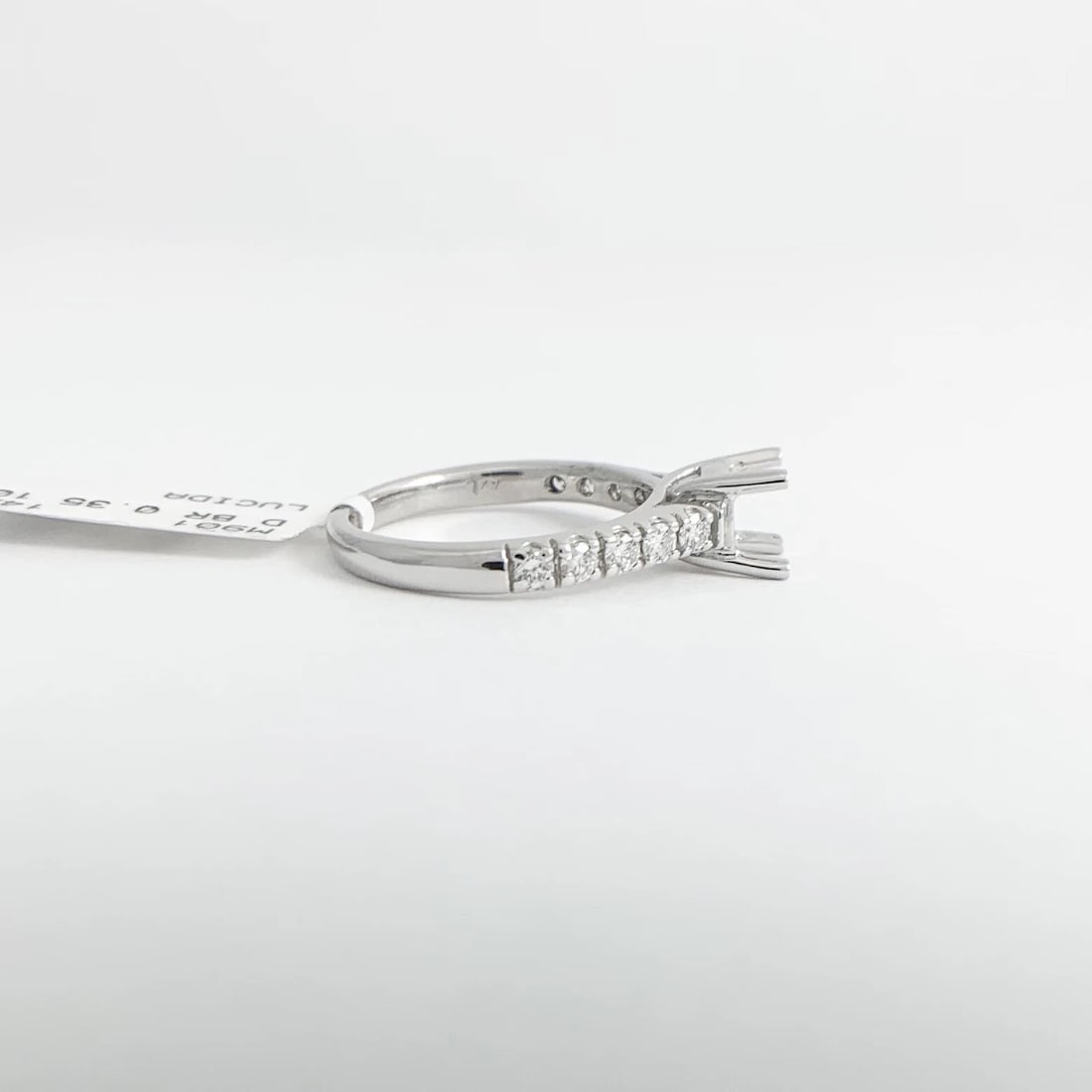 Lucida Round Diamond Engagement Ring Setting Mounting 14K White Gold .35 CTW - 9