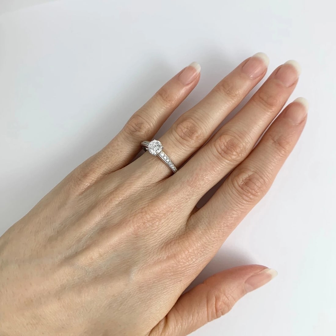 Round Diamond Engagement Ring Setting Mounting Platinum .30 CTW - 6