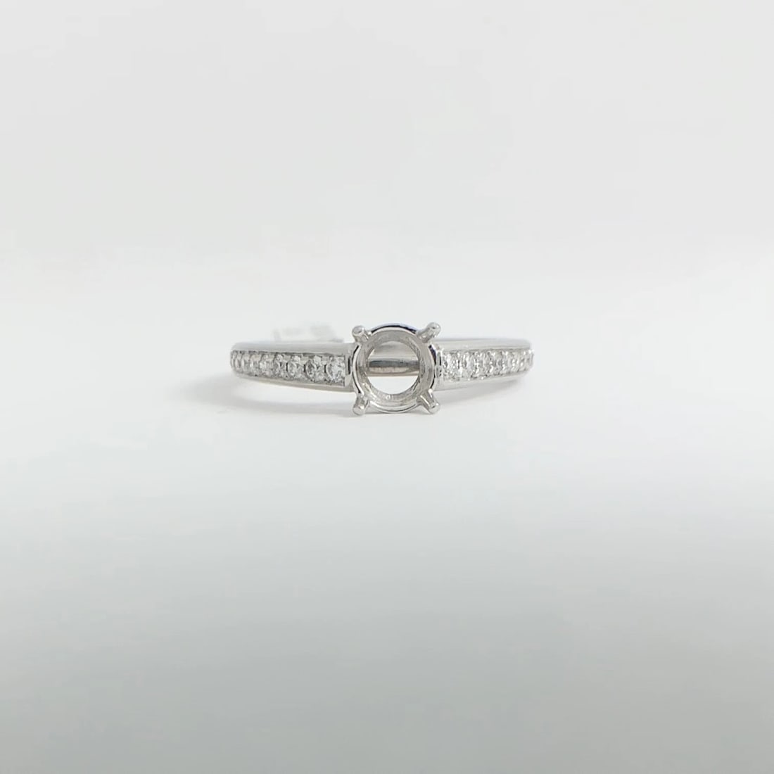 Round Diamond Engagement Ring Setting Mounting Platinum .30 CTW - 7