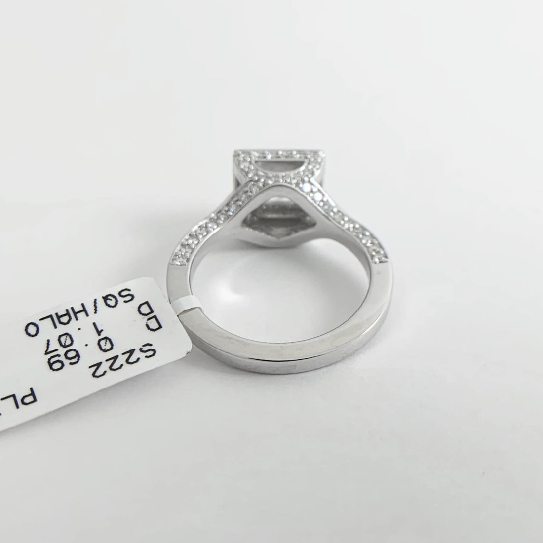 GIA Princess Square Halo Diamond Engagement Ring Platinum 1.76 CTW - 9