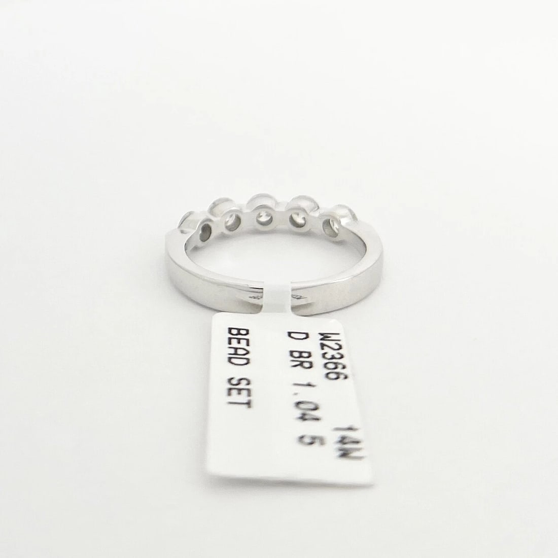 5-Stone Round Diamond Wedding Band Anniversary Ring 14K White Gold, 1.04 CTW - 8