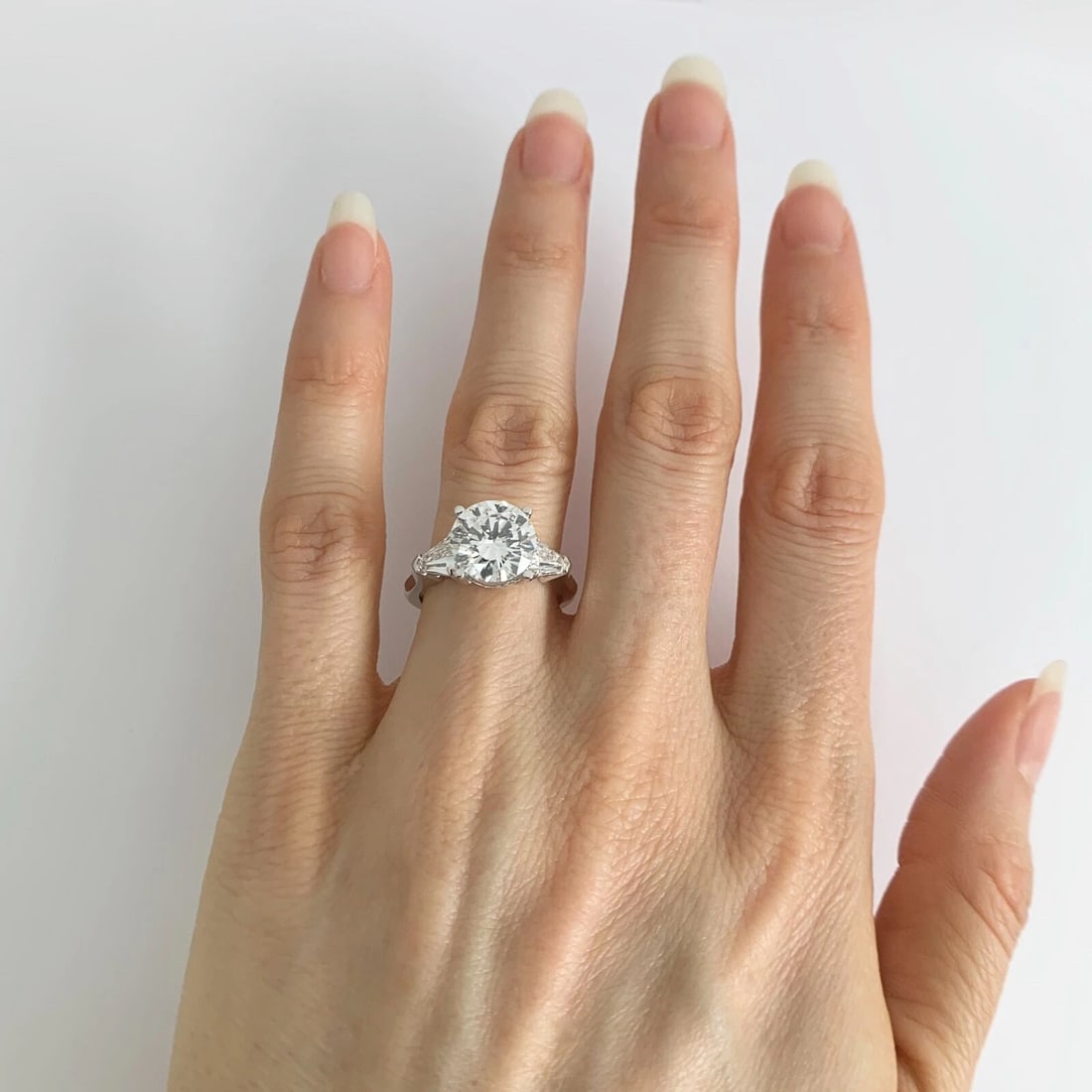 Shield Diamond Engagement Ring Setting Mounting 14K White Gold .75 CTW - 5