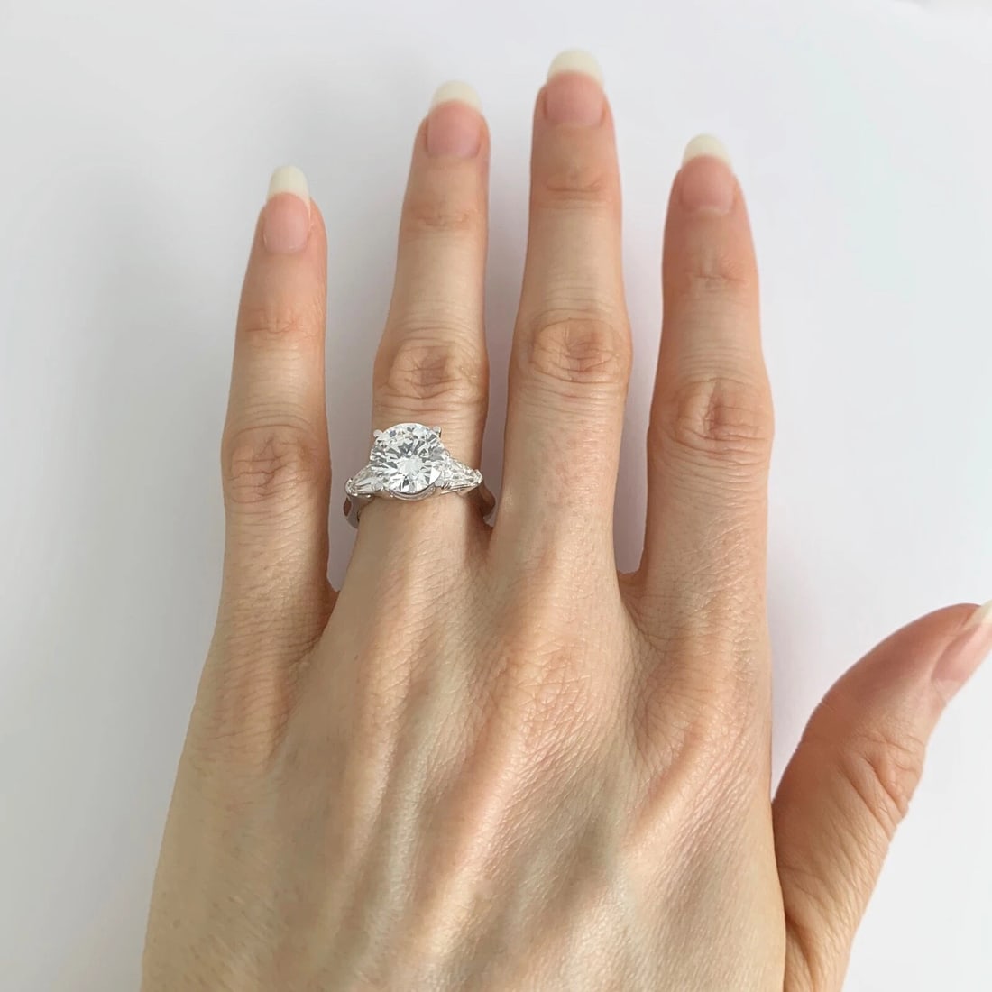 Shield Diamond Engagement Ring Setting Mounting 14K White Gold .75 CTW - 7