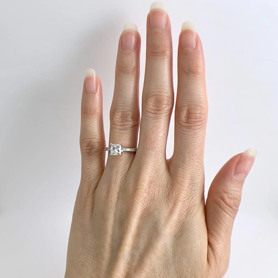 Princess Cut Diamond Platinum Engagement Ring 1.27 CTW, 4.30 Grams - 2