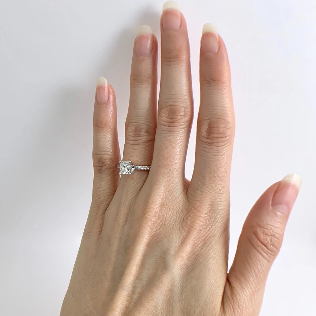 Princess Cut Diamond Platinum Engagement Ring 1.27 CTW, 4.30 Grams - 3