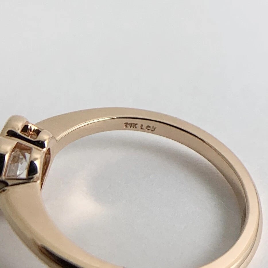 GIA Heart Bezel Solitaire Diamond Engagement Ring 14K Pink Rose Gold, .83 CT - 10