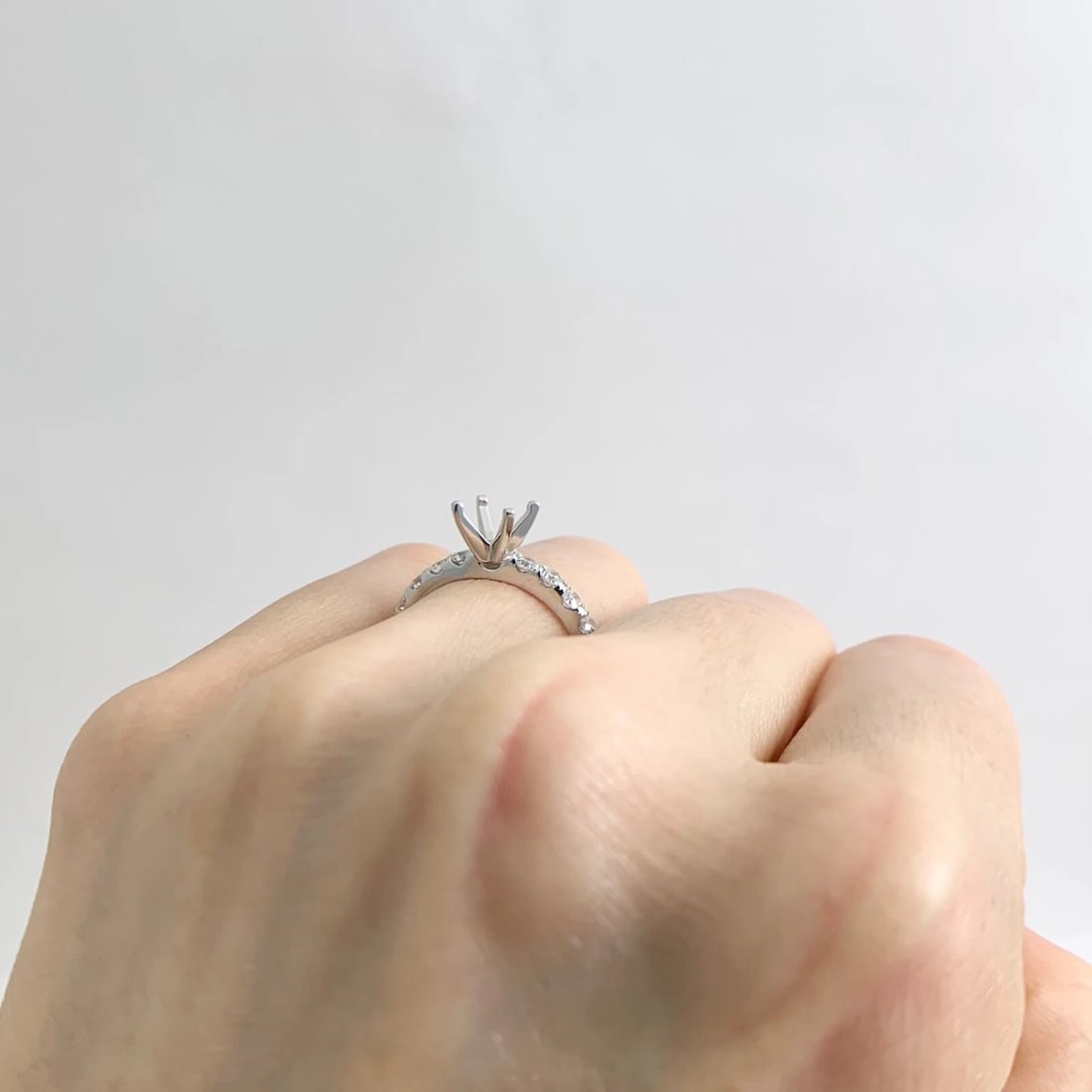 4-Prong Diamond Engagement Ring Setting Mounting 14K White Gold .40 CTW, 2.37 Gr - 4