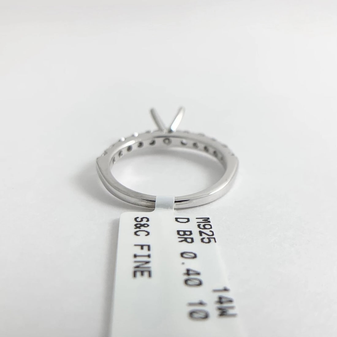 4-Prong Diamond Engagement Ring Setting Mounting 14K White Gold .40 CTW, 2.37 Gr - 9